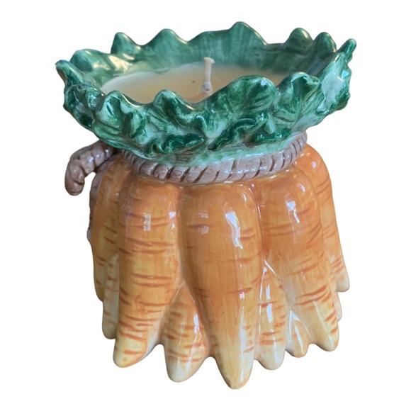 Fitz & Floyd Classics Candle Carrot Vegetable Poured Wax Ceramic 3 1/2 inches - Picture 3 of 7